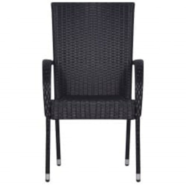 5 pcs conjunto de jantar para jardim preto - Image 4