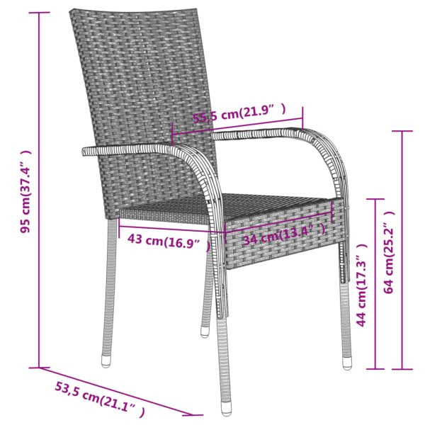5 pcs conjunto de jantar para jardim preto - Image 8