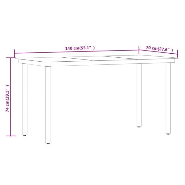 5 pcs conjunto de jantar para jardim preto - Image 9