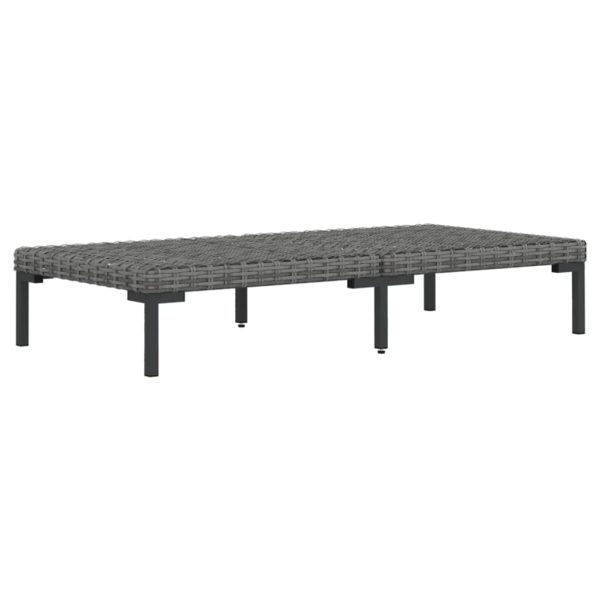 5 pcs conj. lounge jardim c/ almofadões vime PE cinzento-escuro - Image 5