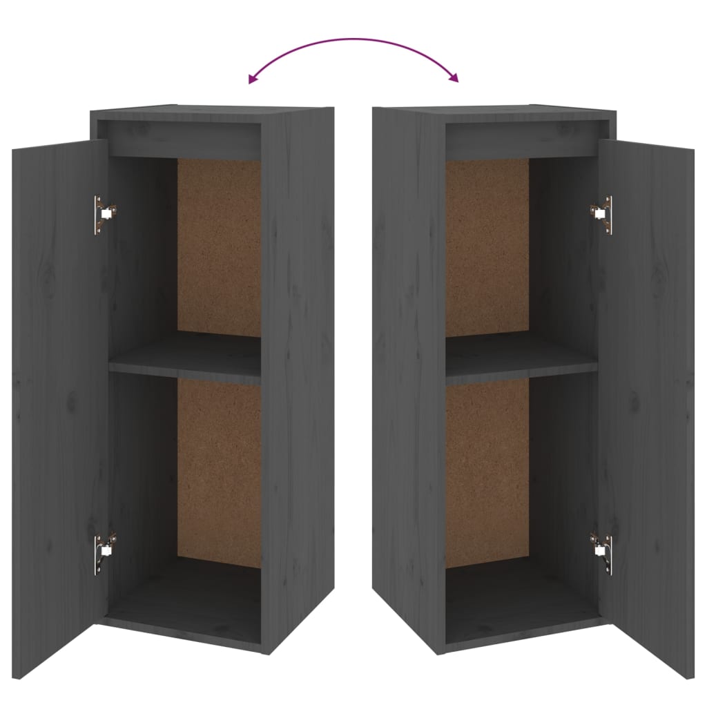 Móveis de TV 2 pcs madeira de pinho maciça cinzento - Image 8