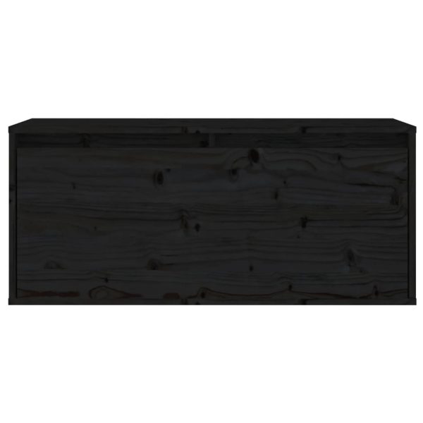 Móveis de TV 4 pcs madeira de pinho maciça preto - Image 7