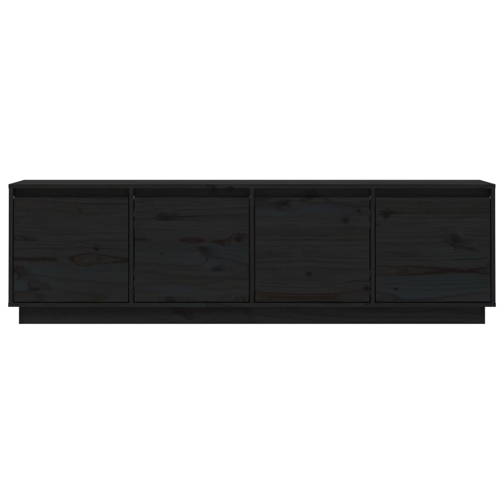Móvel de TV 156x37x45 cm madeira de pinho maciça preto - Image 6