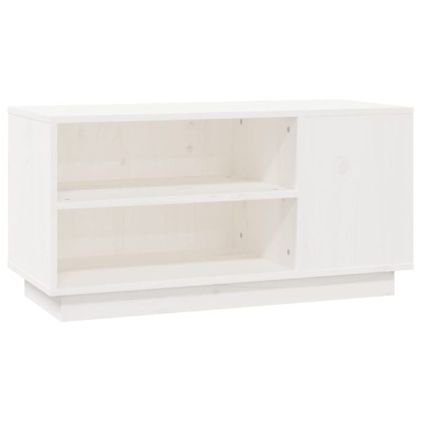 Móvel de TV 80x35x40,5 cm madeira de pinho maciça branco - Image 2