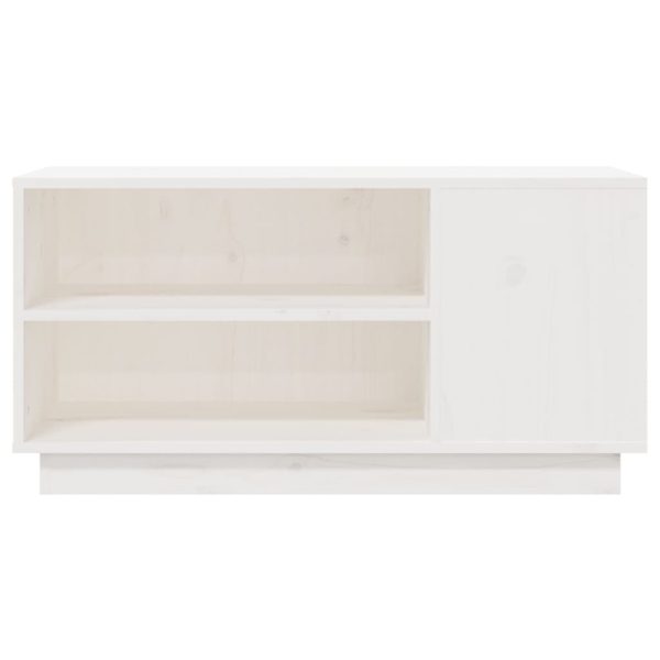 Móvel de TV 80x35x40,5 cm madeira de pinho maciça branco - Image 5