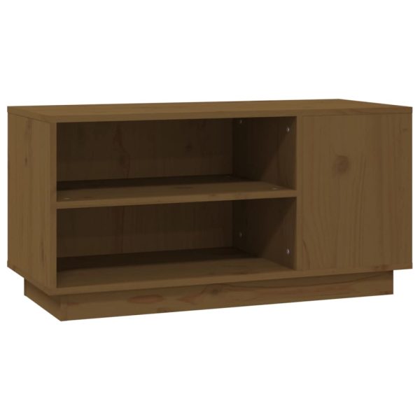 Móvel de TV 80x35x40,5 cm madeira de pinho maciça castanho mel - Image 2