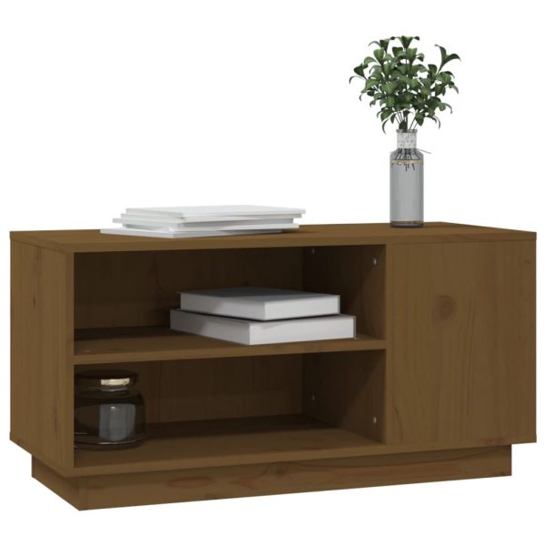 Móvel de TV 80x35x40,5 cm madeira de pinho maciça castanho mel - Image 4