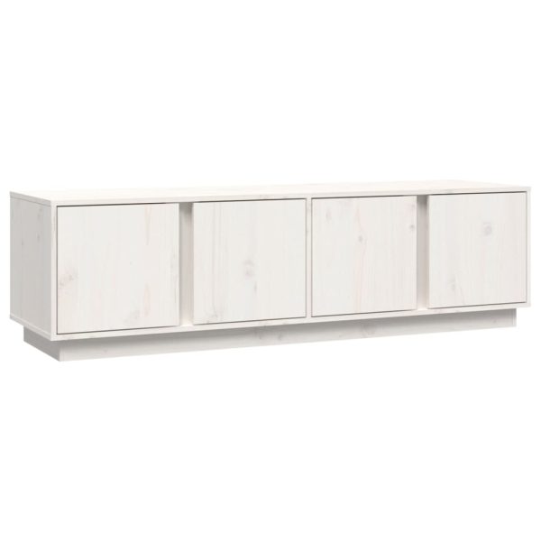 Móvel de TV 140x40x40 cm madeira de pinho maciça branco - Image 2