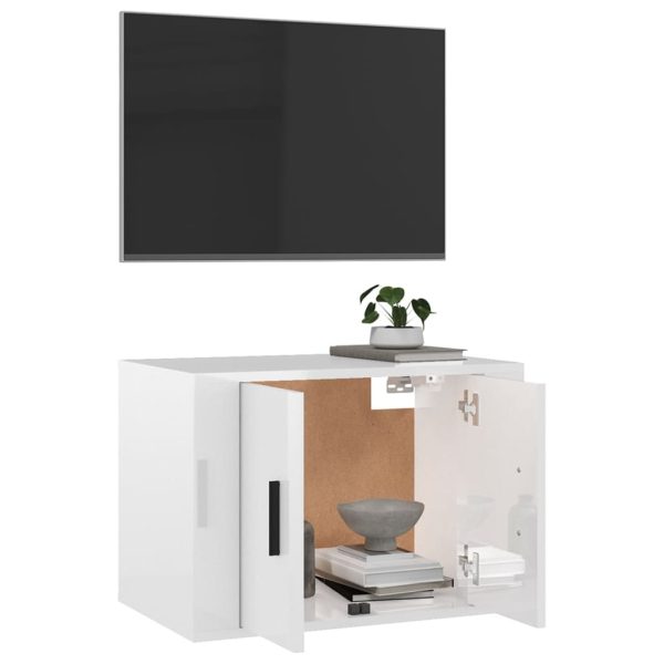 Móvel de TV para parede 57x34,5x40 cm branco brilhante - Image 5