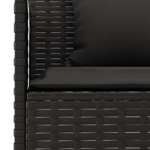 2 pcs conjunto de jantar p/ jardim c/ almofadões vime PE preto - Image 6