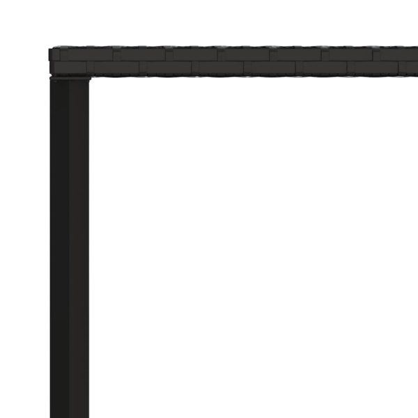 2 pcs conjunto de jantar p/ jardim c/ almofadões vime PE preto - Image 7