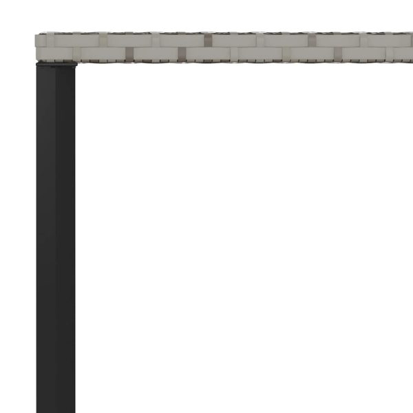 2 pcs conjunto de jantar p/ jardim c/ almofadões vime PE cinza - Image 7