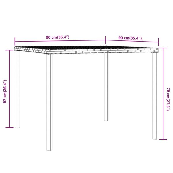2 pcs conjunto de jantar p/ jardim c/ almofadões vime PE cinza - Image 9