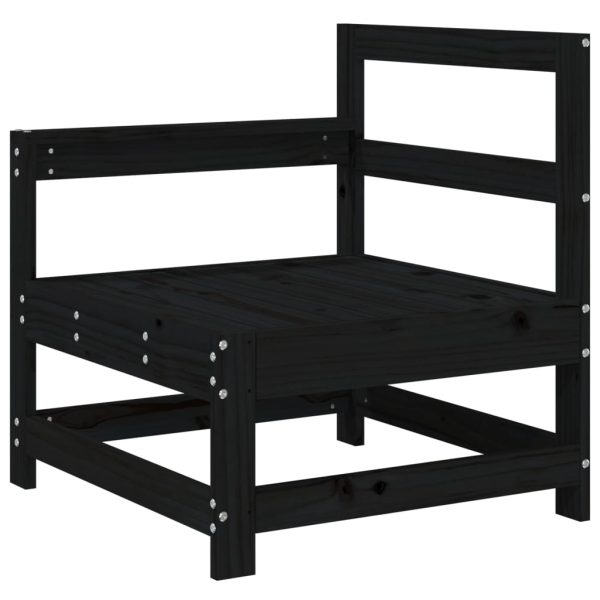 3 pcs conjunto lounge de jardim madeira de pinho maciça preto - Image 4