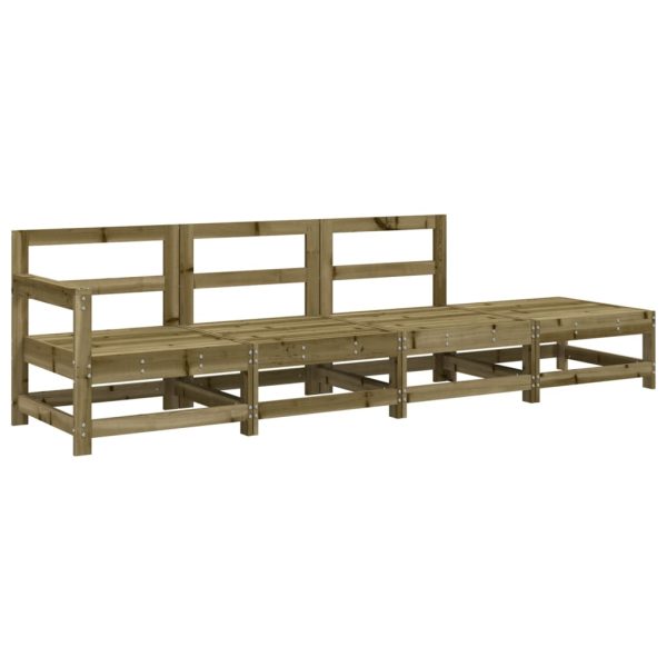 4 pcs conjunto lounge de jardim madeira de pinho impregnada - Image 2