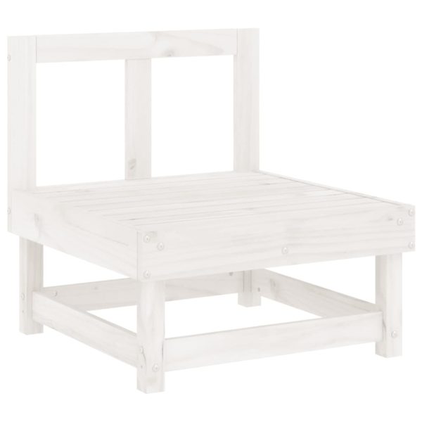 5 pcs conjunto lounge de jardim madeira de pinho maciça branco - Image 4