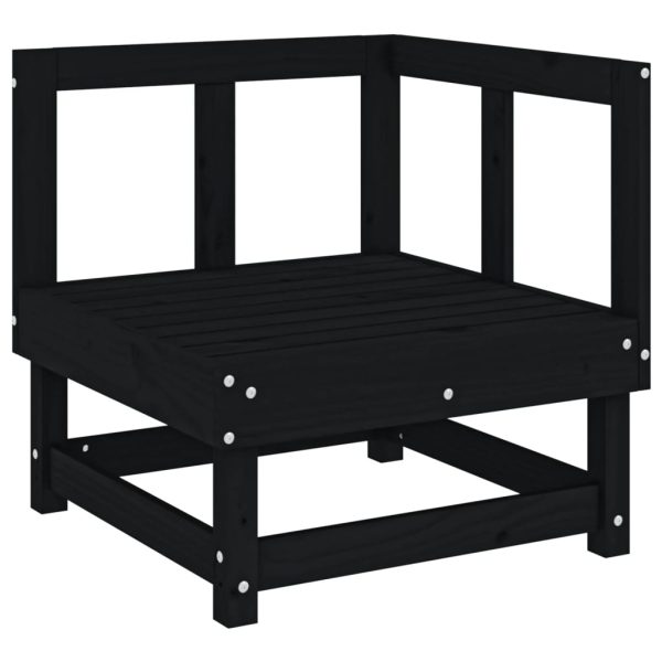 5 pcs conjunto lounge de jardim madeira de pinho maciça preto - Image 3