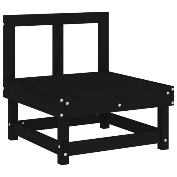 5 pcs conjunto lounge de jardim madeira de pinho maciça preto - Image 4