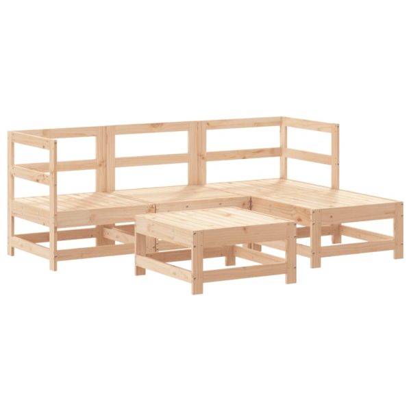 5 pcs conjunto lounge de jardim madeira de pinho maciça - Image 2