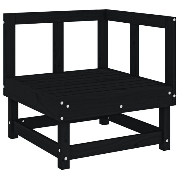 5 pcs conjunto lounge de jardim madeira de pinho maciça preto - Image 4