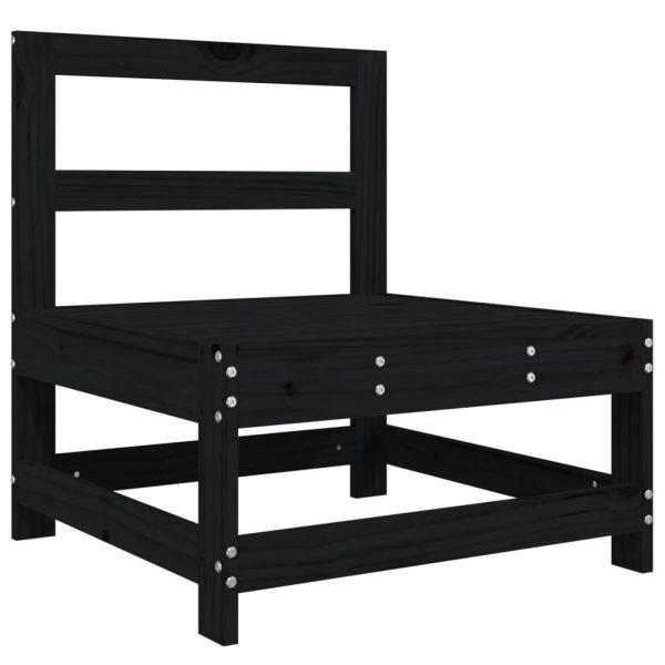 5 pcs conjunto lounge de jardim madeira de pinho maciça preto - Image 3