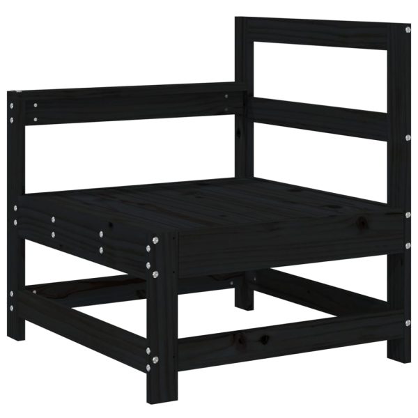 5 pcs conjunto lounge de jardim madeira de pinho maciça preto - Image 4
