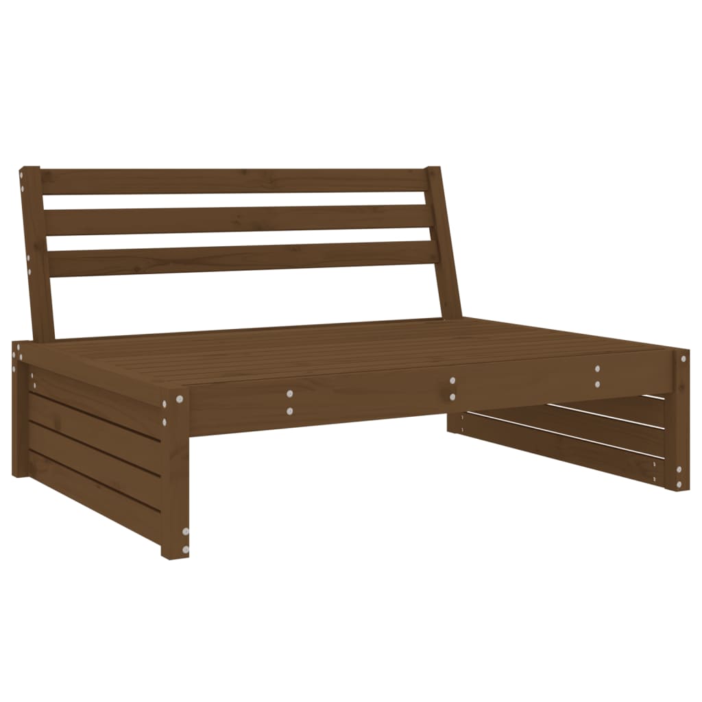 2 pcs conjunto lounge de jardim pinho maciço castanho-mel - Image 3