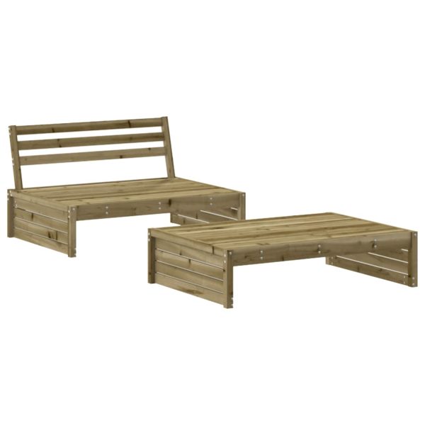 2 pcs conjunto lounge de jardim madeira de pinho impregnada - Image 2