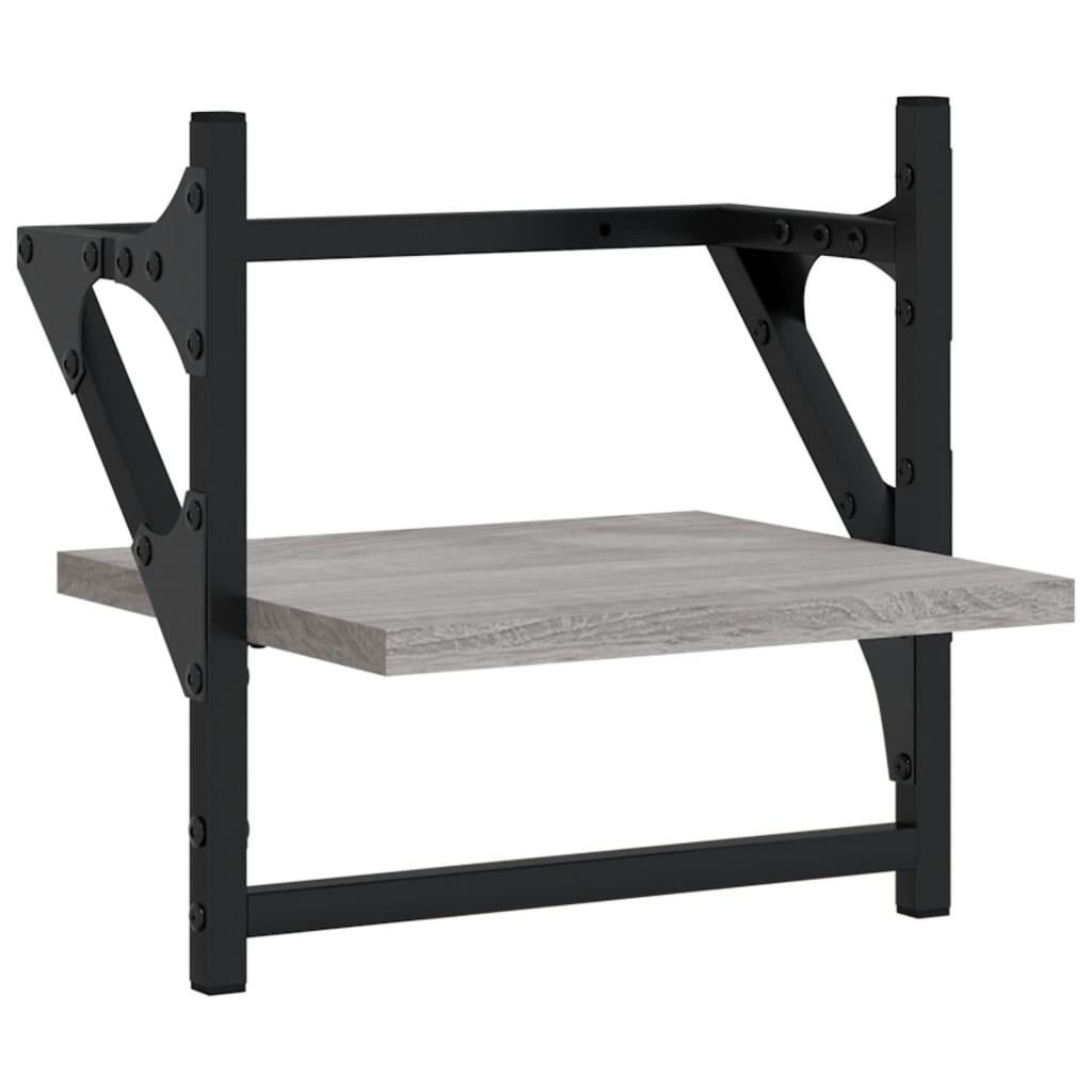 Conj. prateleiras c/ barras 6pcs derivados madeira cinza sonoma - Image 11