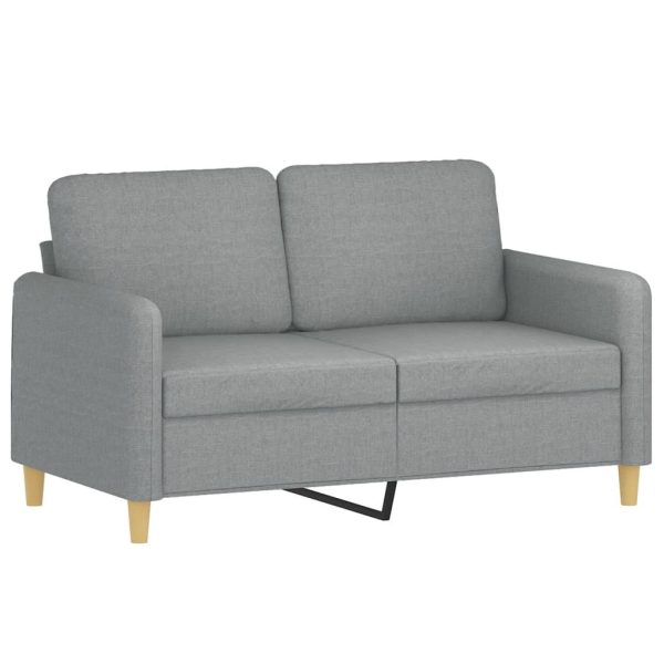 3 pcs conjunto de sofás com almofadas tecido cinzento-claro - Image 4