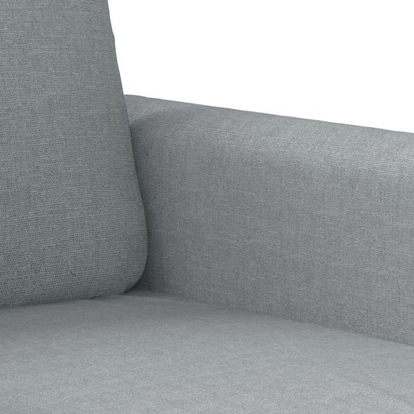 3 pcs conjunto de sofás com almofadas tecido cinzento-claro - Image 6