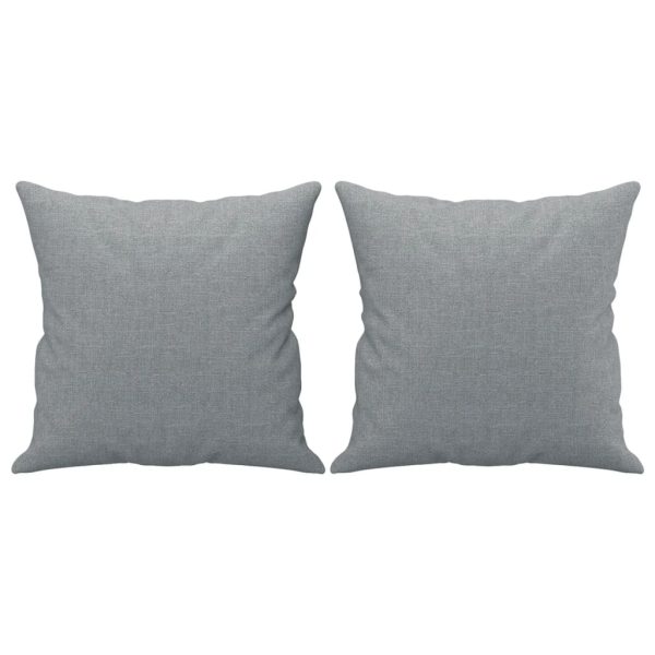 3 pcs conjunto de sofás com almofadas tecido cinzento-claro - Image 7