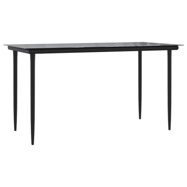 5pcs conjunto de jantar para jardim vime PE e aço cinza e preto - Image 8