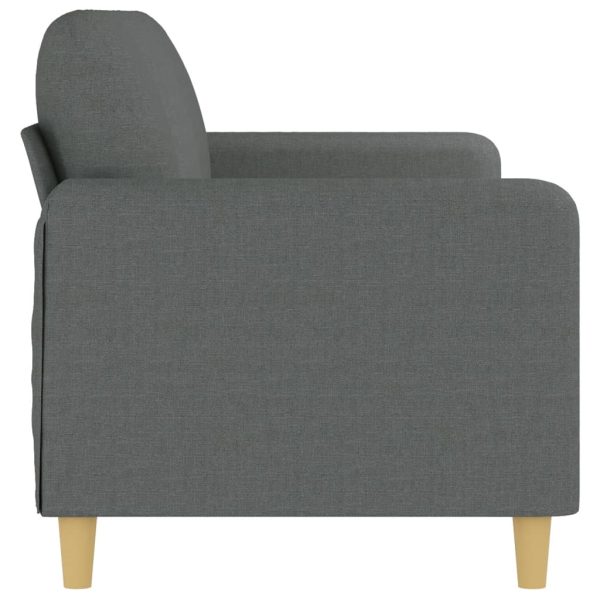 Sofá de 3 lugares 180 cm tecido cinza-escuro - Image 4