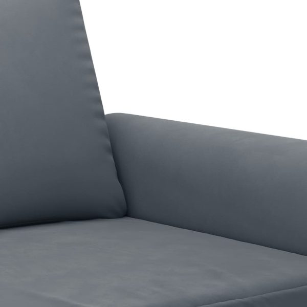 Sofá de 3 lugares 180 cm veludo cinza-escuro - Image 6