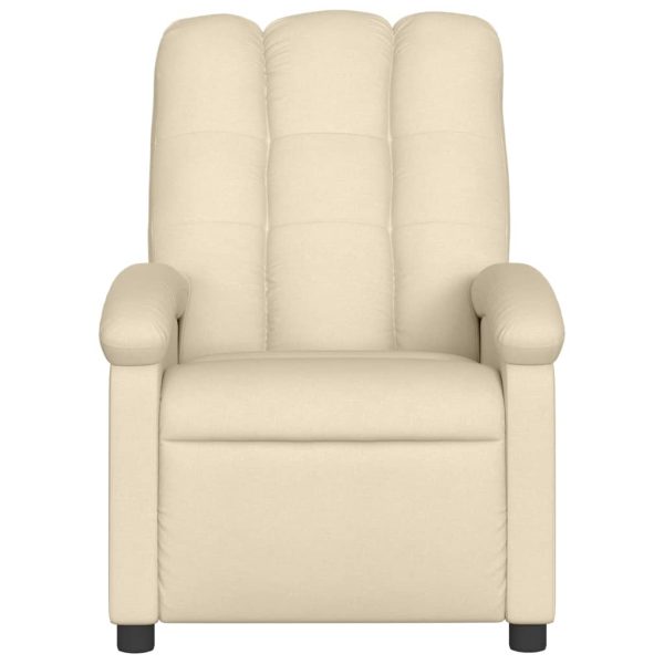 Poltrona de massagens reclinável tecido cor creme - Image 4