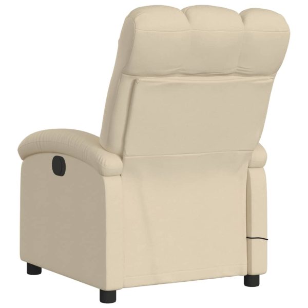 Poltrona de massagens reclinável tecido cor creme - Image 6