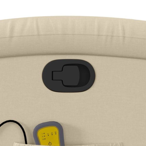 Poltrona de massagens reclinável tecido cor creme - Image 10