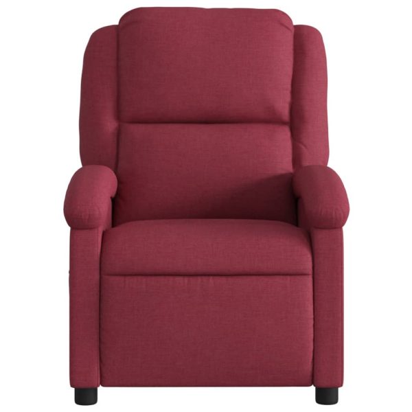Poltrona de massagens reclinável tecido vermelho tinto - Image 4