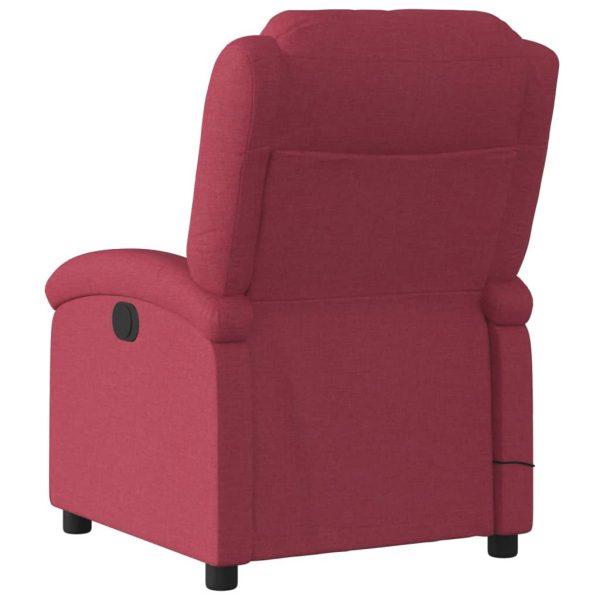 Poltrona de massagens reclinável tecido vermelho tinto - Image 6