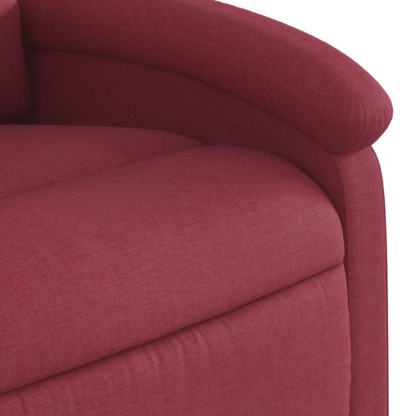 Poltrona de massagens reclinável tecido vermelho tinto - Image 9