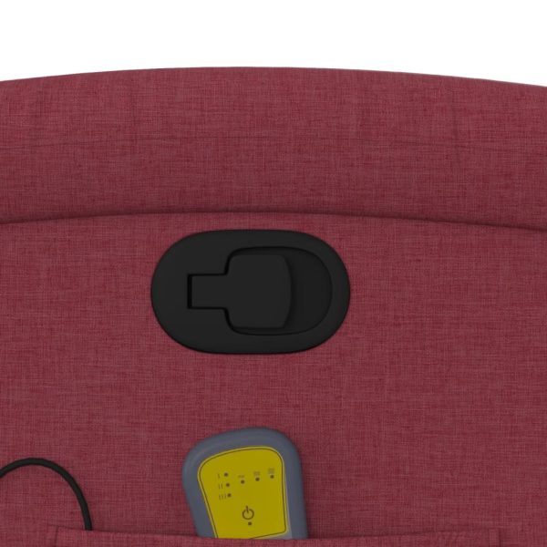 Poltrona de massagens reclinável tecido vermelho tinto - Image 10