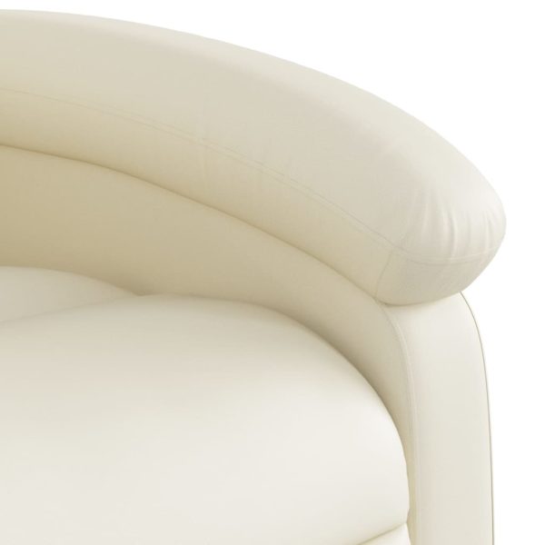 Poltrona de massagens reclinável couro artificial cor creme - Image 9