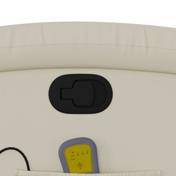 Poltrona de massagens reclinável couro artificial cor creme - Image 10
