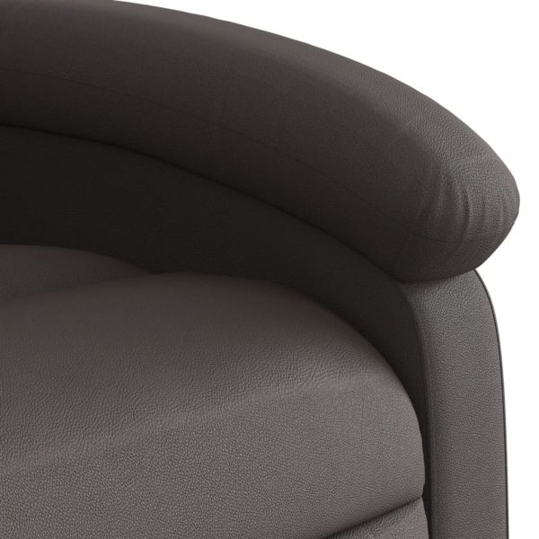 Poltrona de massagens reclinável couro genuíno castanho-escuro - Image 9