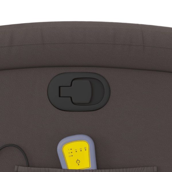 Poltrona de massagens reclinável couro genuíno castanho-escuro - Image 10