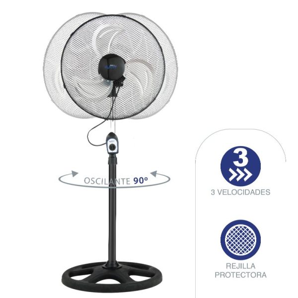 VENTILADOR INDUSTRIAL AVANT 18" - 70W - 45CM - REJILLA NEGRA MESH - 1UD - Image 6