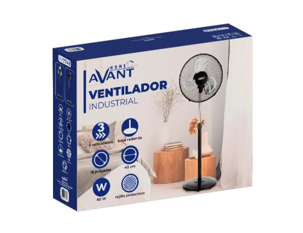 VENTILADOR INDUSTRIAL AVANT 16" - 60W - 40CM - 1 Ud EN CAJA - REJILLA MESH - Image 6