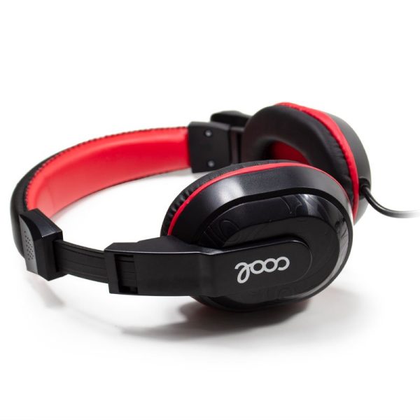 Auriculares Stereo Oficina COOL Dublin con micro (Negro-Rojo) - Image 4