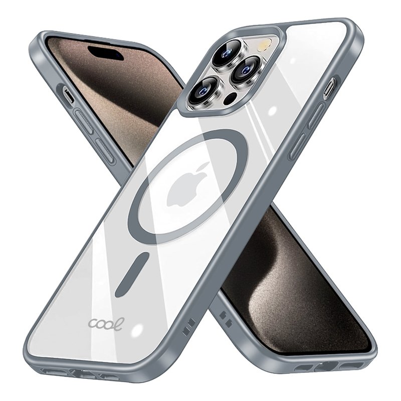 Carcasa COOL para iPhone 15 Pro Max Magnética Borde Plata - Image 2